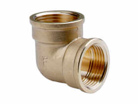 FERRO kolanko mosiężne 6/4" nakr-nakr żółte