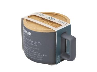 Zdjęcie: Kubek prosty 400 ml z bambusową pokrywką dekoracja Dziadek przyjaciel, mentor ALTOM DESIGN