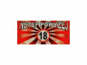 Oznaczenie F46 9x20/S "Wstęp powyżej 18" METRO