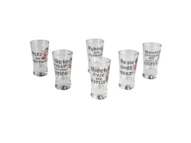 Zdjęcie: Komplet 6 kieliszków wódka Humor toasty 25 ml GLASMARK