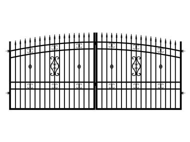 Zdjęcie: Brama dwuskrzydłowa Milena 4,00 m, 1,55-1,75 m, stal ocynk+RAL9005 POLBRAM