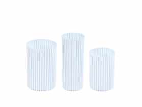 Zestaw wazonów Nemo, 3 sztuki, biały LAMELA