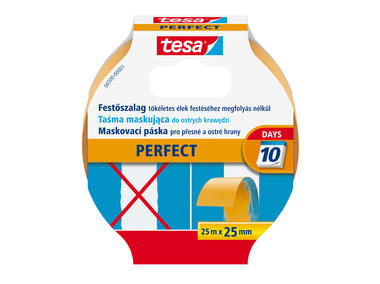 Zdjęcie: Taśma maskująca, malarska Perfect, 25m-25mm, pomarańczowa TESA