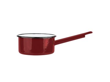 Zdjęcie: Rondel emaliowany z trzonkiem 1,5 L - 16 cm czerwień SILESIA