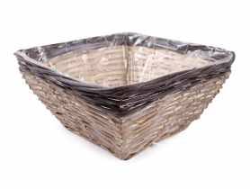 Osłonka wiklinowa na doniczkę z folią 32x32x15 cm TIN TOURS