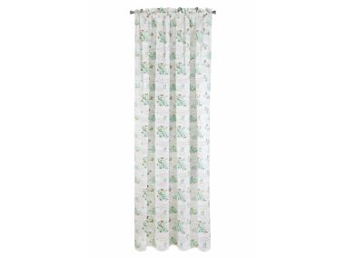 Zdjęcie: Zasłona Fiore 140x250 cm biało-miętowa na taśmie EUROFIRANY