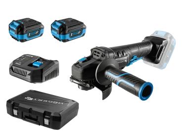 Zdjęcie: Szlifierka kątowa bezszczotkowa 125 mm z włącznikiem łopatkowym 18 V zestaw HOGERT TECHNIK