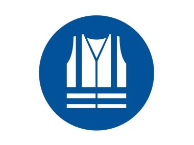 Zdjęcie: Oznaczenie "Stosuj kamizelkę ochronną" 21x21 cm METRO