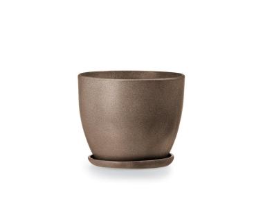 Zdjęcie: Doniczka Klasik 2 brąz struktura 16x12 cm FLOWERPOT