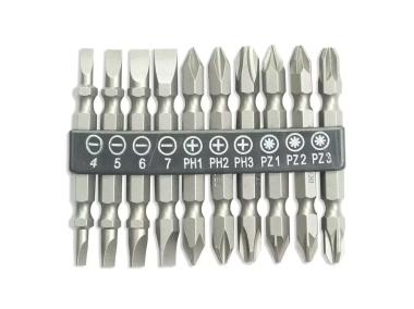 Zdjęcie: Zestaw bitów dwustronnych 65 mm SL4/5/6/7 PH 1/2/3 PZ 1/2/3 10 szt. DEDRA