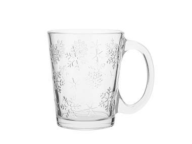 Zdjęcie: Kubek szklany 300 ml dekoracja śnieżynki ALTOM DESIGN
