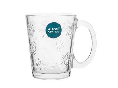 Zdjęcie: Kubek szklany 300 ml dekoracja śnieżynki ALTOM DESIGN