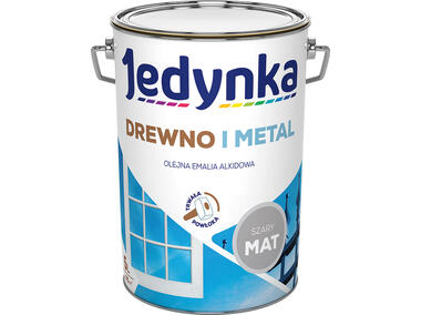 Zdjęcie: Emalia olejna-alkidowa drewno i metal szary 5 L mat JEDYNKA