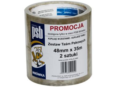 Zdjęcie: Zestaw taśm pakowych 48 mm x 35 m 2 szt.PSB