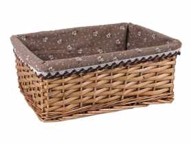 Szuflada wiklinowa z materiałem 40x30x16 cm brązowa TIN TOURS