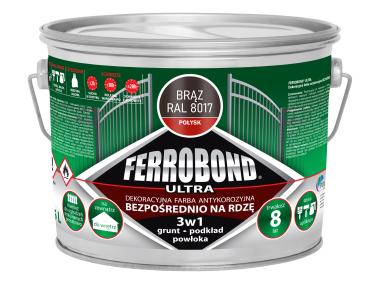 Zdjęcie: Farba antykorozyjna Ferrobond Ultra połysk brąz 2,5L JURGA