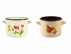 Garnek prosty 16 cm - 2,4 L kremowyowy mix dekoracja tulipany SILESIA