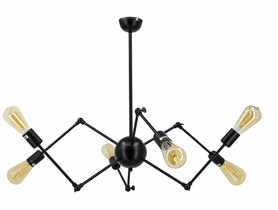 Lampa sufitowa Spider 6767/6 black ELEM