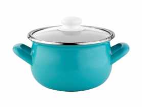 Garnek emaliowany Capri Pyza 16 cm - 1,9 L morski EMALIA PLESZEW