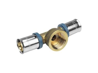 Zdjęcie: Trójnik zaciskowy PEX 16x1/2x16 gwint wewnętrzny TYCNER