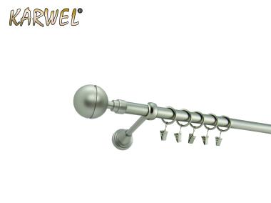 Zdjęcie: Karnisz pojedynczy Zeus 19 mm - 1,6 m kula satyna KARWEL