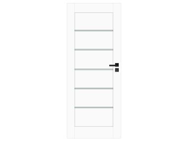 Zdjęcie: Drzwi wewnętrzne Chicago białe 70 cm prawe pełne pokojowe slim WINDOOR
