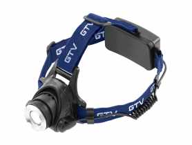 Latarka LED z wbudowanym akumulatorem czarna 8 W GTV