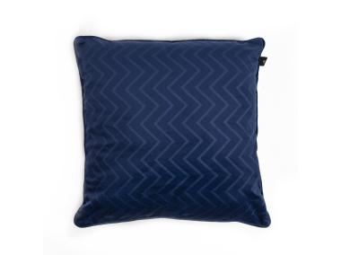 Zdjęcie: Poszewka Velvet tłoczona zygzak chic rocks granatowa 45x45 cm CHIC HOME
