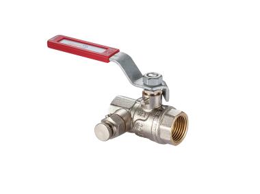 Zdjęcie: Zawór kulowy S30 z rączką, z okienkiem 1/2" W/W ze spustem i odpowietrznikiem, PN30 CALIDO