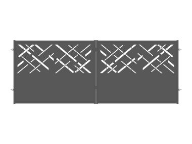 Zdjęcie: Brama dwuskrzydłowa Ana 4,00 m, 1,50 m, stal ocynk+RAL7016 struktura POLBRAM