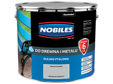Zdjęcie: Farba ftalowa do drewna i metalu Ftalonal 10 L popielaty NOBILES