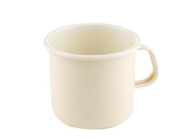 Zdjęcie: Kubek emaliowany Forte 10 cm - 600 ml gładki kremowy EMALIA PLESZEW