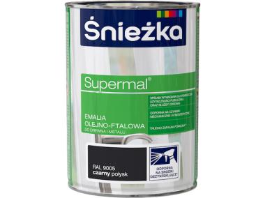 Zdjęcie: Emalia Supermal czarny RAL9005 0,8L ŚNIEŻKA