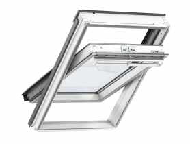 Okno obrotowe GGL PK04 2066 drewniane, malowane na biało, 3-szybowe VELUX