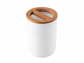 Kubek na szczoteczki plastikowy z bambusem 7x7x10,5 cm ALTOMDESIGN