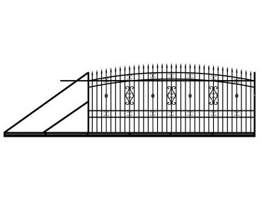 Zdjęcie: Brama przesuwna Milena 4,00 m, 1,55-1,75 m, stal ocynk+RAL9005 lewa POLBRAM