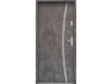 Zdjęcie: Drzwi wejściowe do mieszkań Bastion R-61 Beton ołówkowy 90 cm lewe OSP KR CENTER