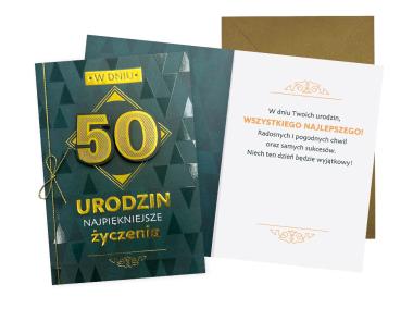 Zdjęcie: Karnet DK-1121 Urodziny 50 - cyfry, męskie KUKARTKA