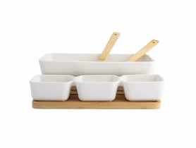 Komplet salaterka i 3 miseczki Regular na podstawie bambusowej ALTOM DESIGN