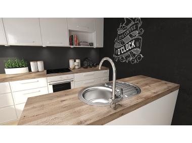 Zdjęcie: Zlew wpuszczany Faro 1 komorowy z ociekaczem 50x77 cm z syfonem KUCHINOX