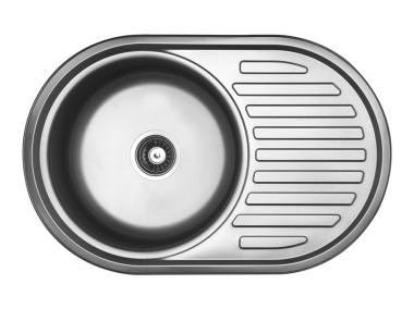 Zdjęcie: Zlew wpuszczany Faro 1 komorowy z ociekaczem 50x77 cm z syfonem KUCHINOX