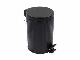 Kosz na śmieci Basic II 3 L Grooved czarny BISK