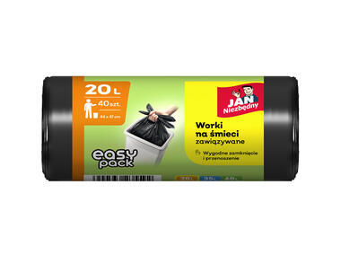 Zdjęcie: Worki na śmieci HD Easy-pack 20 L - 40 szt. czarne JAN NIEZBĘDNY