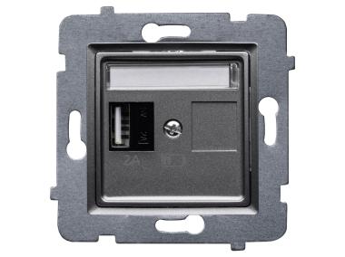 Zdjęcie: Ładowarka USB A (A-10 W) bez ramki Rosa inox POLMARK