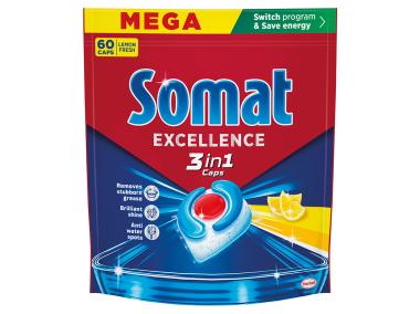 Zdjęcie: Kapsułki do mycia naczyń w zmywarkach Excellence 3in1 Lemon 60 szt. SOMAT