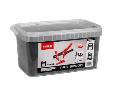 Zdjęcie: System poziomujący PRO-SP800 1,5 mm klipsy, 500 szt. wiadro 10 L PRO
