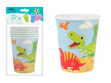 Zdjęcie: Kubki papierowe LGP Dinosaur 270 ml, 6 sztuk art. 22110 DECOR