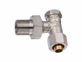 Zawór grzejnikowy powrotny kątowy 1/2" z przyłączem zaciskanym 16 x 2,0 mm CALIDO