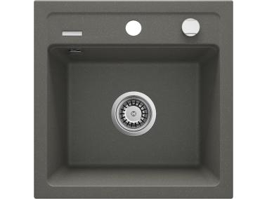 Zdjęcie: Zlewozmywak Zorba antracyt metalik granit 1K B/O 440x440x184 3,5", space saver DEANTE