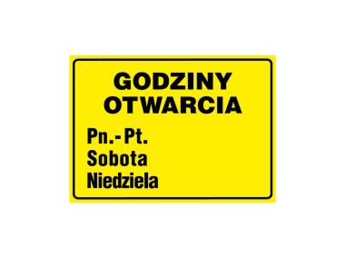 Zdjęcie: Oznaczenie "Godziny otwarcia" 21x29,7 cm METRO